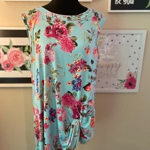 Baby Blue Floral Tank Top